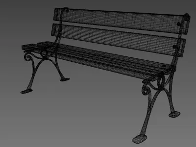 Garden bench Baster 3D model
