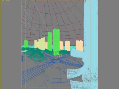 Architecture futuristic city in kazakhstan 3D model