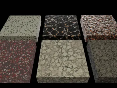 Terrazzo Marble Tile Texture Pack of 6 Texture