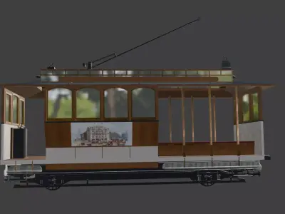 Tram vintage single one 3D model