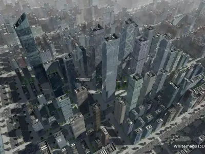 High Rise City V  Low-poly 3D model