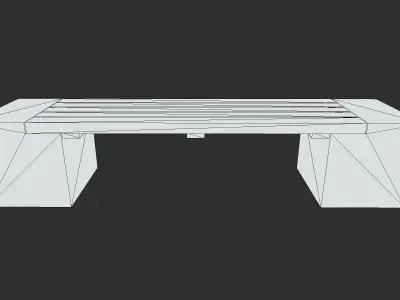 Bench 02 Low Poly PBR Realistic Low-poly 3D model