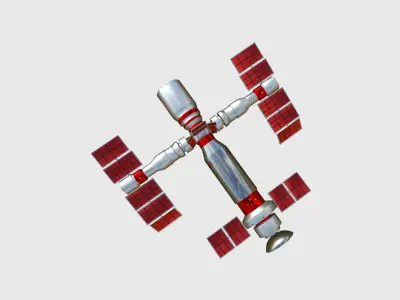 Satellite F10 China - SciFi Space Design Low-poly 3D model