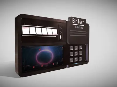 Sci-fi Control Panel Low-poly 3D model