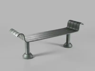 Bench metal Low-poly 3D model