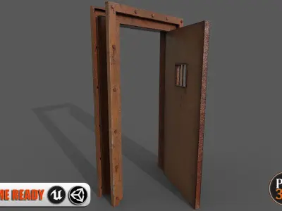 Prison cell door Low-poly 3D model