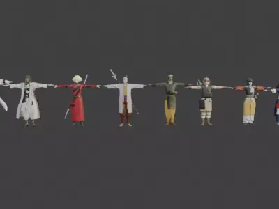 Samurai 7 Characters 3D model