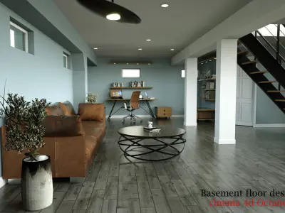 basement floor design 3D model