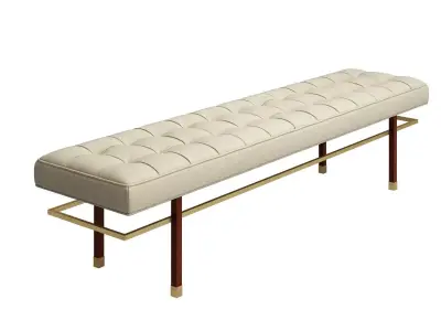 Bench leather with brass legs 3D model