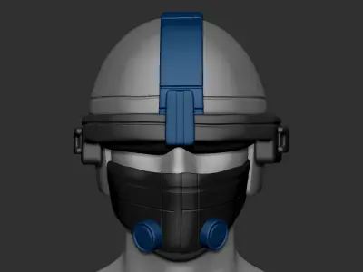 High quality scifi helmet high poly sculpt 3d printable 3D model