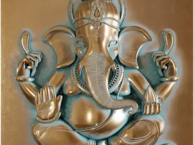 Ganesha Copper Patina Low-poly 3D model
