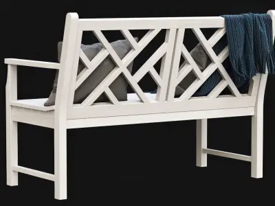 Chippendale Garden Bench  3D model