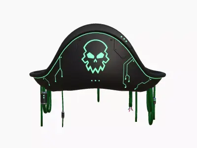 Cyberpunk Pirate Hat A07 - Character Design Low-poly 3D model