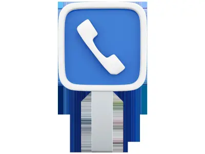 3d telephone road sign cartoon icon 3D model