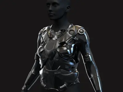 27 Female Scifi Suits KitBash with Uvs Plus ZTL LP HP Low-poly 3D model