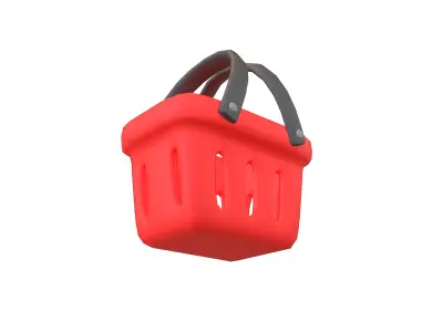 Shopping Basket Icon v1 001 Low-poly 3D model