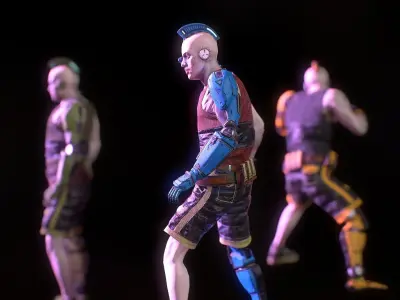 Cyborg 02 Low-poly 3D model