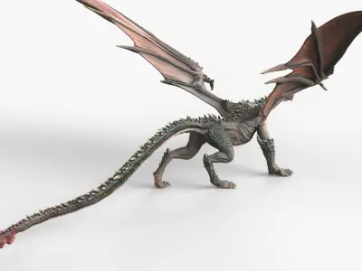  Fantasy Dragon Walking Animated Rigged For Maya 