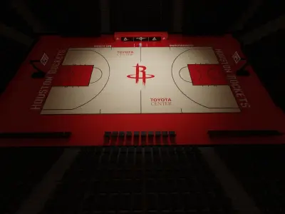 Basketball Stadium With Houston Rockets Texture Free low-poly 3D model