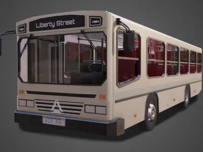 PBR Bus city Low-poly 3D model