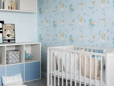 Playful Kids Stars  Clouds Wallpaper Texture