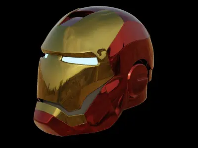 Iron Man Helmet High poly and Low poly Low-poly 3D model