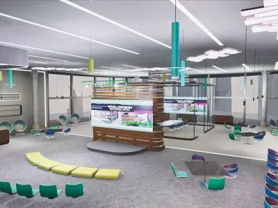 Virtual Coworking - Metaverse Office Low-poly 3D model