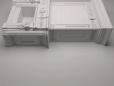Fireplace marble 3D model