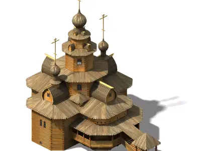 Different dimension - building - wooden house 01 3D model