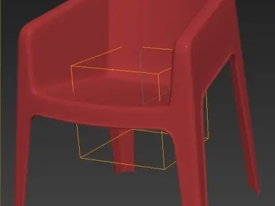 plastic chair with armrests for public places and cityscapes 3D model