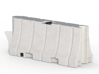 Plastic Traffic Barrier Low-poly 3D model