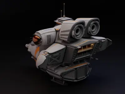 Lowpoly Sci-fi Spaceship Low-poly 3D model