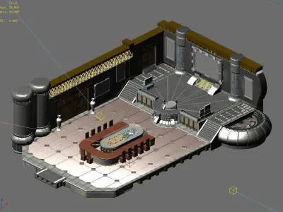 Different dimension world - city hall interior 3D model