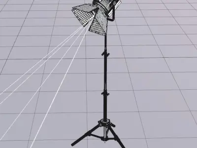 spotlight studio light on tripod 3D model