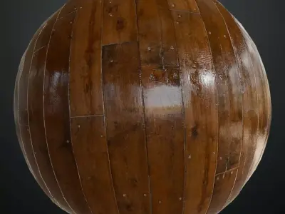 Weathered Knotted Pine Wood Planks PBR Seamless Texture