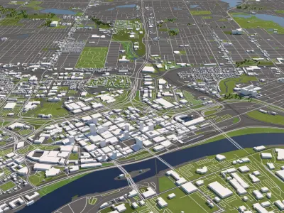 Saint Paul Minnesota USA 50x50km 3D City Map 3D model