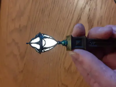 Dolls House Miniature Gothic Interior Stair Lamp Light 3D print model