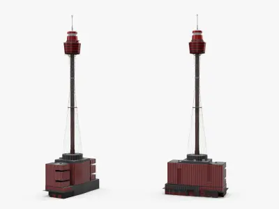  Skyscraper Observation Tower Urban Dark Red 