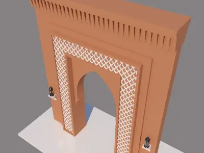 Traditional Moroccan Door Marrakech City 3D model