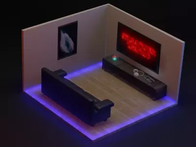 Sci fi recording studio 3D model