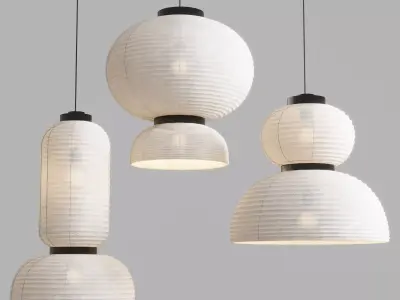 Formakami japanese paper pendant lamp 3D model
