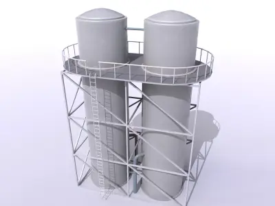 Water Tanks Pack 2 Low-poly 3D model