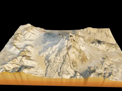 Socompa Volcano 3d model terrain 3D model