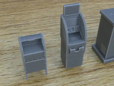 STREET ASSETS 1-35 FOR DIORAMA SUPPORTED STL 3D print model