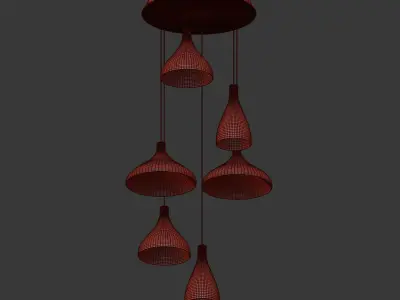 well Chandelier 6 Black and White Pablodesigns 3D model