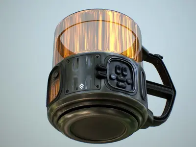 Sci Fi Mug with Camera Low-poly 3D model