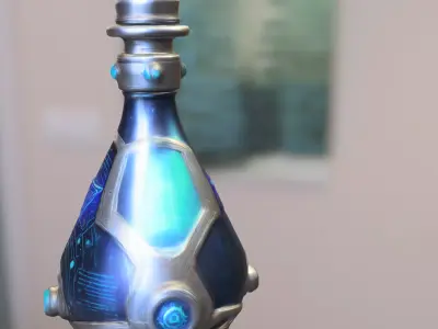 Futuristic Energy Potion Low-poly 3D model