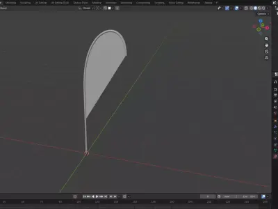 Customizable Teardrop Flag Low-poly 3D model