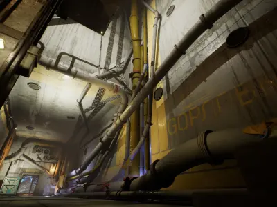 Industrial Kitbash and Coal Mine Set Low-poly 3D model