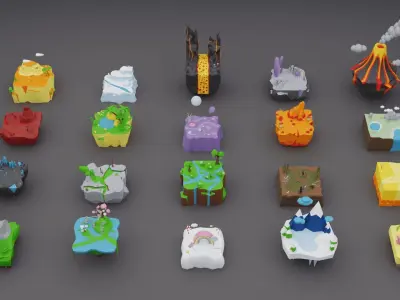 Low Poly Worlds Islands Exteriors Pack Low-poly 3D model